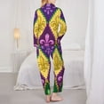 thumbnail image 5 of Kll Mardi Gras4 Print Women'S Long Sleeve Pajamas With Pants Sleepwear Loungewear 2 Set-Small, 5 of 9