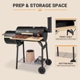 thumbnail image 6 of Segmart Charcoal Grill with Offset Smoker, Portable Outdoor Barrel Grill with Front Shelf, Built-In Thermometer & Wheels, 338 Sq. In. Cooking Area, Ideal for Backyard Patio BBQ, 6 of 8