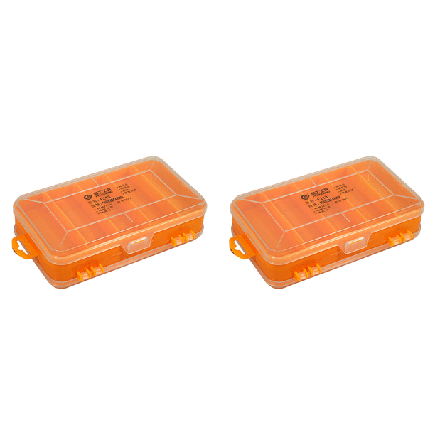 Caja Almacenamiento Piezas Pequeñas Doble Cara Herramientas Plástico para Hardware() Amarillo