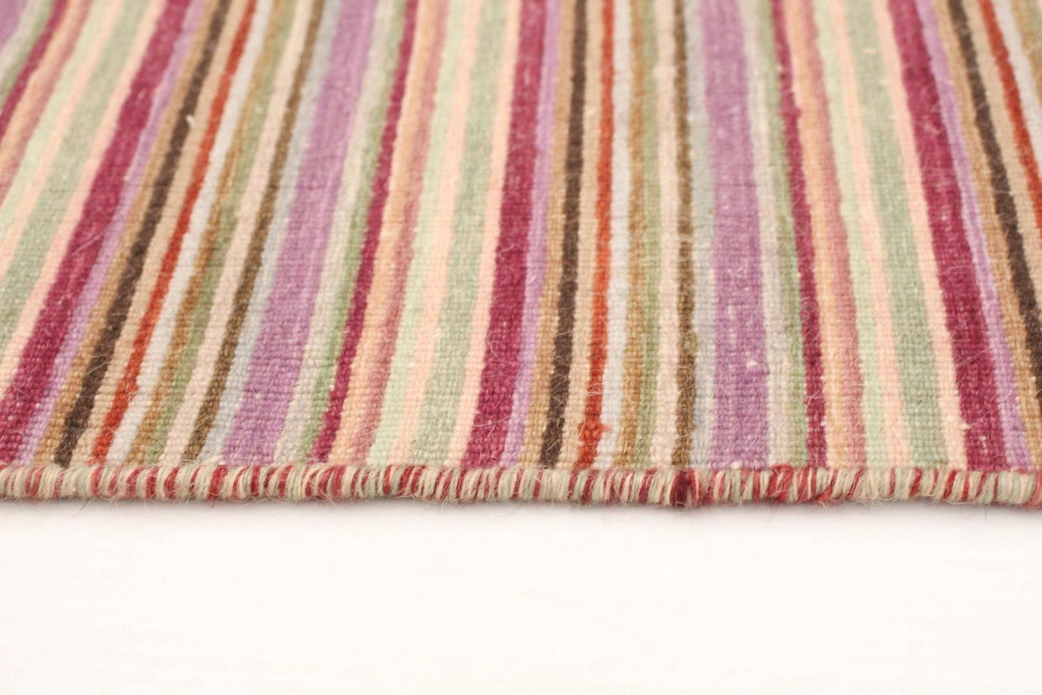 ECARPETGALLERY 5'0" x 7'0" Flat-weaves & Kilims Manhattan Hand Made Area Rug for Living Room, Dining Room and Bedroom in Ivory