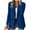 Blue, variant on HuaLeiMao Womens Blazers for Work Casual Business Solid Color Blazer with Fake Pockets Seductive Slim Fit Lapel Long Sleeve Coat
