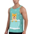 thumbnail image 2 of Pofeuu Dogs Loves Bath Print Men's Workout Tank Tops Sleeveless Muscle Gym Shirt Quick Dry-3X-Large, 2 of 7