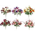thumbnail image 4 of Xiao Hua Ramo de 21 cabezas de rosas artificiales de seda, hojas para decoración de hogar, jardín, interior y exterior, para bodas, fiestas, oficina y escritorio, color rosa, 4 of 5