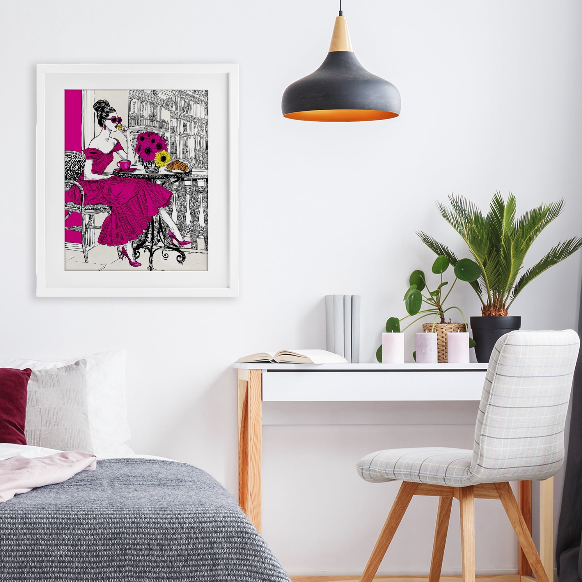 Stupell Industries Glamorous Brunch on Balcony White Framed Print Under Glass, design by Jess Stempel