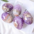 thumbnail image 4 of 1pc Natural Amethyst & Agate Carved Egg｜100-150g Meditation Stone, 4 of 5