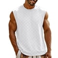 thumbnail image 3 of Tank Tops Men Sleeveless Crew Neck Crochet Stitch Loose Hawaiian Beach Shirts Pullover Fathers Gift, 3 of 7
