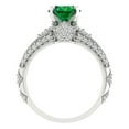 thumbnail image 4 of Clara Pucci 18K White Gold 2.095 Simulated Emerald Engraveable Engagement Ring + Wedding Band Set, 4 of 7