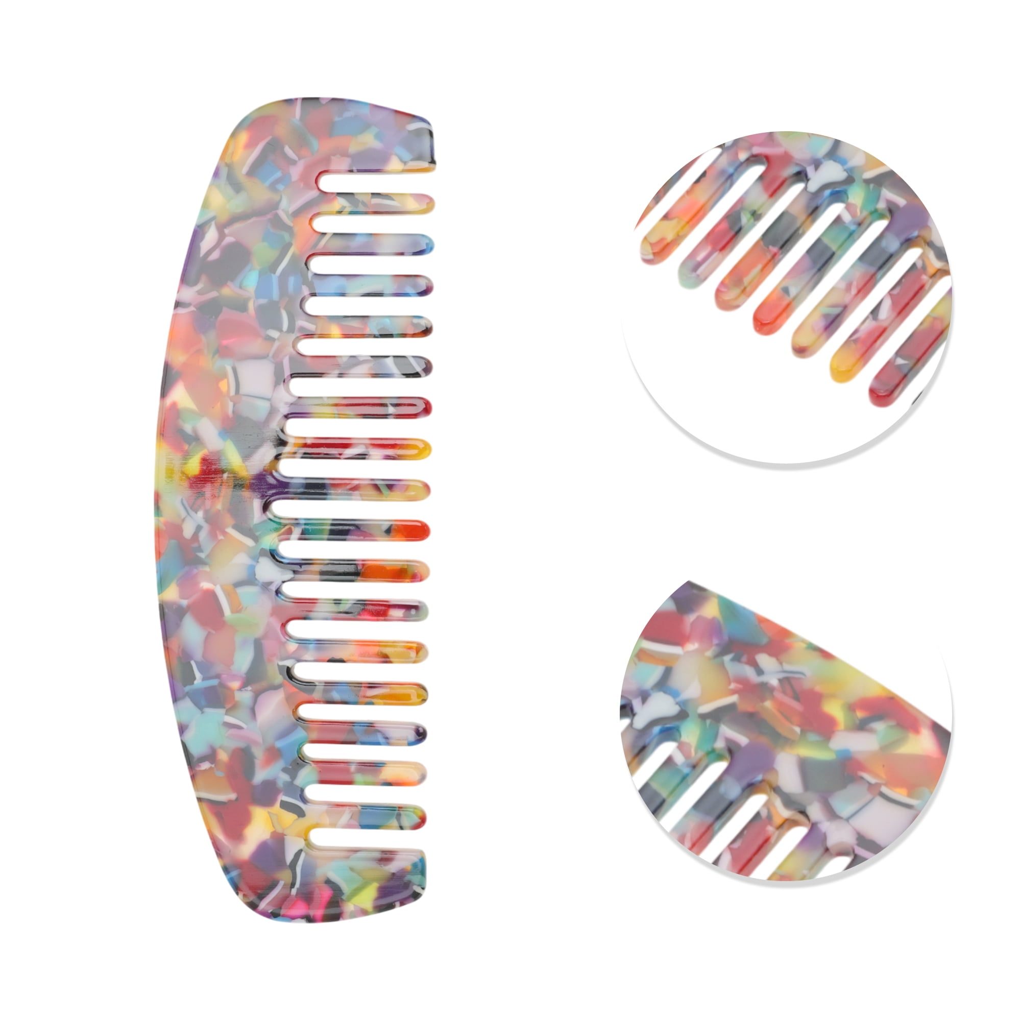 Unique Bargains 1 Pc Durable Marble Hair Comb Designed for All Hair Types Styles Colorful