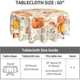 thumbnail image 5 of Fall Tablecloth Round 60 Inch Thanksgiving Autumn Pumpkin Round Tablecloth Farmhouse Watercolor Pumpkin Fall Leaves Decorative Waterproof Polyester Table Cloth for Party Picnic Dinner Decor, 5 of 6