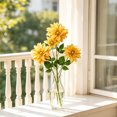 thumbnail image 2 of 4 Head Realistic Dahlia Artificial Flower Bouquet, Premium Silk Faux Floral Arrangement, Elegant Decor for Wedding, Party, Home, Vase, Table Centerpiece & Event, Yellow, 2 of 7