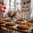 thumbnail image 5 of Burnt Orange Black Ombre Round 13 Inch Placemats Set of 4, Modern Abstract Striped Gradient HeatResistant Non Slip Place Mats for Dining Table, Wipeable Braided Kitchen Table Mats for Housewarming, 5 of 9