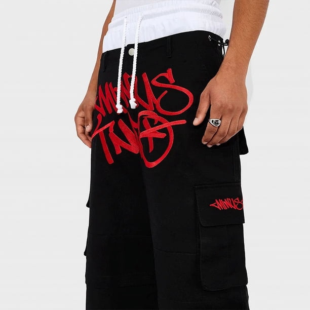 Minus Two カーゴパンツ UK y2k ストリート Minus Two Y2K Fashion street Pant Black Multiple pockets Cargo