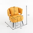 thumbnail image 3 of 30" Accent Chair, Barrel Chair, Armchair With Pocket Coil Seat Chenille Fabric And Small Space Design For Living Room Office And Reading Corner, Yellow, 3 of 5