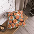thumbnail image 5 of KLL Autumn Pumpkins Gingham Decorative Throw Pillow Covers Velvet Soft for Couch Sofa Bedroom Living Room Outdoor (No pillow core)- 20"x20", 5 of 5