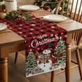 thumbnail image 3 of Red Plaid Snowman Christmas Dresser Scarf Farmhouse, Dining Table Decorations for Wedding/Parties, Gifts Xmas Tree Snowflake Winter Table Runner 70 Inches Long for Kitchen Dining, 13 x 70 In, 3 of 9