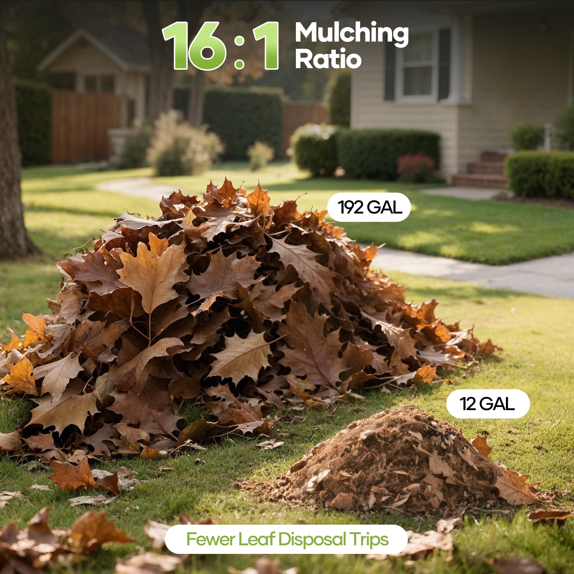 GASKY 120V 12Amp Corded 3 in 1 Leaf Blower/Vacuum/Mulcher, 495CFM/199MPH, 6 Speeds Outdoor Vacuum Cleaner Electric Leaf Blowers for Lawn Care, Lightweight, Green