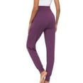 thumbnail image 5 of Women's Maternity Pants Stretchy Lounges Workout Pants Over The Belly Casual Loose Comfy Pregnancy Pajamas Joggers with Pockets Purple s, 5 of 5