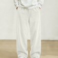 thumbnail image 2 of SGFCWSX Boys Wide Leg Pants, Loose Fit Corduroy Elastic Waist Casual Trousers for School Streetwear Outfits White Size 9, 2 of 9