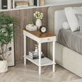 thumbnail image 4 of Vicamelia Narrow Entryway Table with Drawer, Open Shelf Nightstand for Living Room Bedroom Office, White, 4 of 7