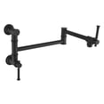 thumbnail image 6 of Izzovium Wall Mount Pot Filler Faucet, 22in Swing Arm Brass Kitchen Faucet with Dual Handles, Matte Black Finish, Anti-Corrosion & Fingerprint Resistant, 6 of 7