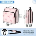 thumbnail image 3 of Zipper Binder with Shoulder Strap 2 inch 3 Ring Waterproof File Folder Organizer Bag 500 Sheet Pink Bow Pattern, 3 of 8