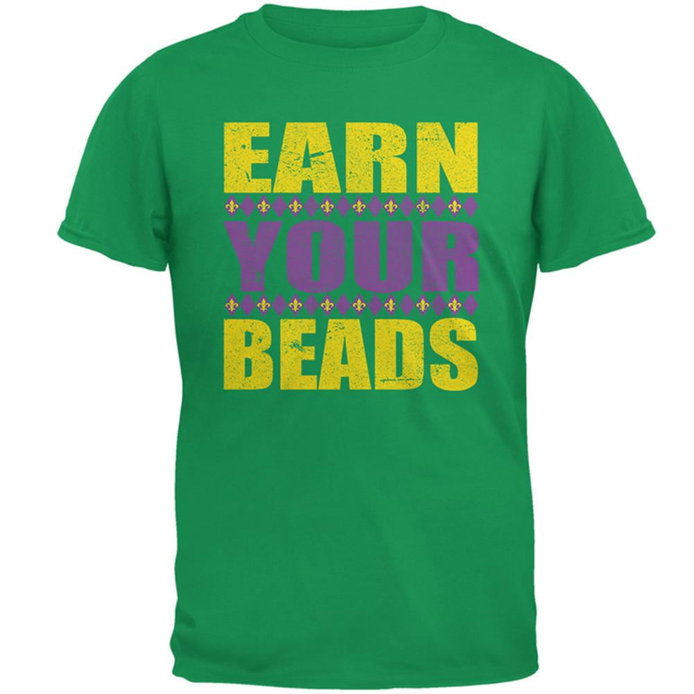 Old Glory Mardi Gras Earn Your Beads Funny Mens Sweatshirt