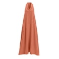 thumbnail image 4 of Avolia Plus Size Women Summer Casual Dress Solid Color Breathable Polyester Everyday Outing Wear Orange XL, 4 of 8