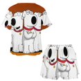 thumbnail image 3 of Cartoon Family Guy Summer Home Suit For Womens Short-Sleeved Pajama Set 2pcs Loungewear Soft Sleepwear T-Shirts Tee Shirt Top And Short Sleeping Pants, 3 of 8
