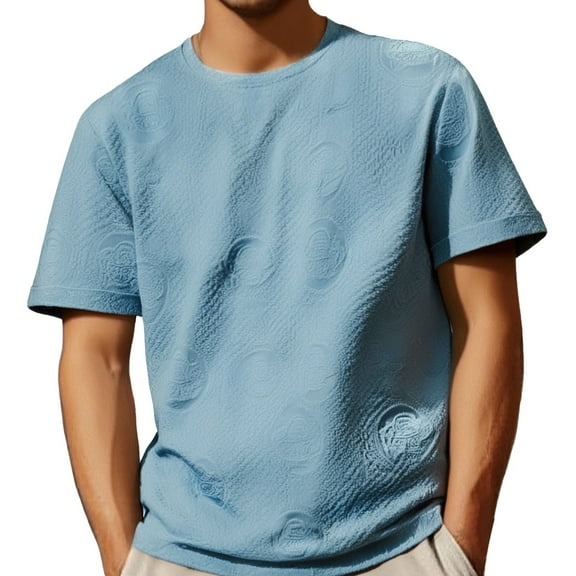 Men's Casual T-Shirt Lightweight Summer Short Sleeve Shirt Suitable for Outdoor Activities Stylish Fit Fashion