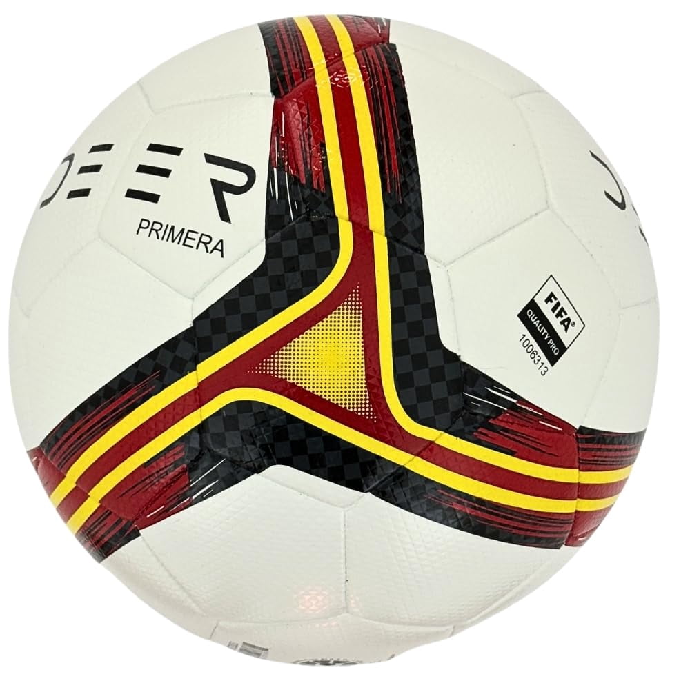Deer Primera Soccer Ball – for Club Match, Training, Match Performance, Indoor Outdoor Soccer, Suitable for Grass & Astro | 32 Panel, Fabric Wrapped Rubber | Size 5 for Youth & Adult Soccer Players |