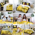 thumbnail image 6 of Yellow Black Bee Queen Size Comforter Set, Home Is Where Your Honey Is Honeycomb Daisy Bedding for All Seasons, 4 Pcs Bed Set, 1Quiltcover (90"x92") ,1Sheet(94"x116"), 2Pillowcases (30"x20"), 6 of 9