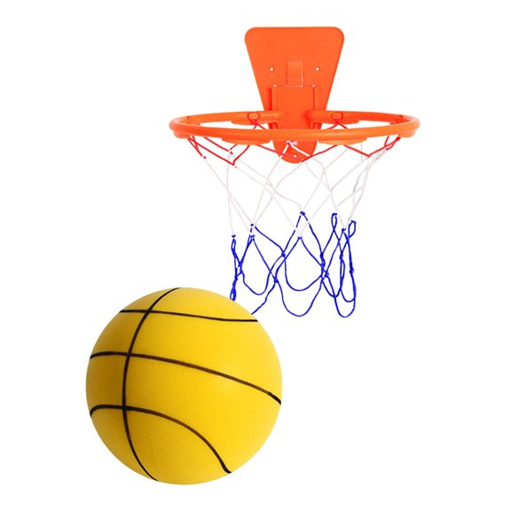 Balón de baloncesto silencioso con aro, ligero y silencioso, de espuma de alta densidad y poco ruido. Talla 3