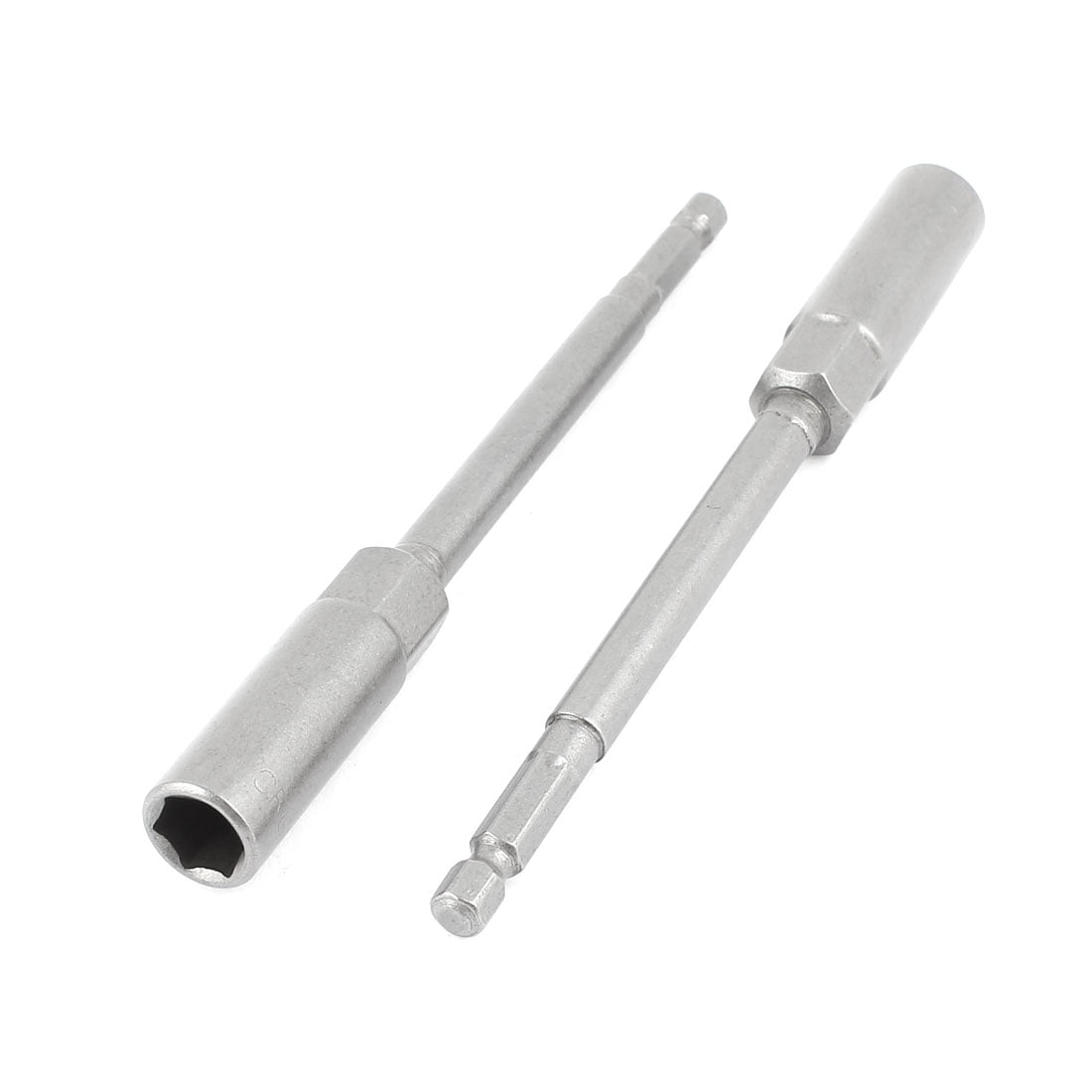 Gray Drill 6" Length 10mm Wide Head Hex Nut Drivers Socket Bit 2PCS