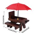 thumbnail image 4 of Wooden Cob Holder With Umbrella Squirrel Feeder Picnic Table Gift For, 4 of 5