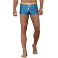 thumbnail image 5 of Unique Bargains Men's Solid Color Elastic Waist Summer Pool Swimwear Shorts Navy Blue 28, 5 of 6