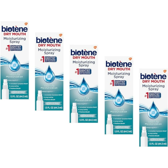 Biotene Moisturizing Gentle Mint Mouth Spray 1.5 oz Pack of 5