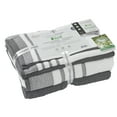 thumbnail image 4 of Modern Threads Reinhart 6-Piece Quick Dry Striped, Cotton Bath Towel Set, Coal Black, 4 of 4