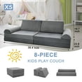 thumbnail image 2 of MOPHOTO Kids Couch Play Set, 8PCS Modular Kids Sofa Couch Fold Out Couch Playhouse Play Set for Toddlers, Creative Couch Kids Foam Play Couch Indoor, 2 of 6