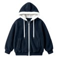 thumbnail image 4 of Mitankcoo Sherpa Hooded Jacket for Girls Warm Fleece Zip Up Long Sleeve Hoodie Fall Winter Coat Outerwear, 4 of 6