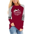 thumbnail image 2 of Pntutb Moda Mujer Cuello Redondo Manga Larga Estampado Casual Camiseta Blusa Pntutb Pntutb-8380, 2 of 5