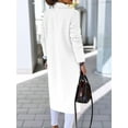 thumbnail image 5 of Women Long Wool Coats for Fall Winter Trench Coat Peacoat Double Breasted Blazer Jackets Overcoat White XXXL, 5 of 7