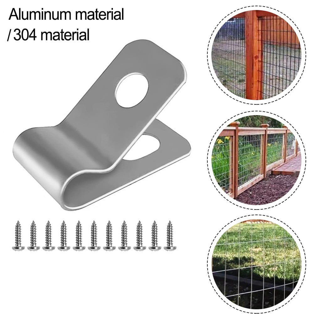 1/8 Aluminum Fence Wire Clips w/ screws - 100 pk