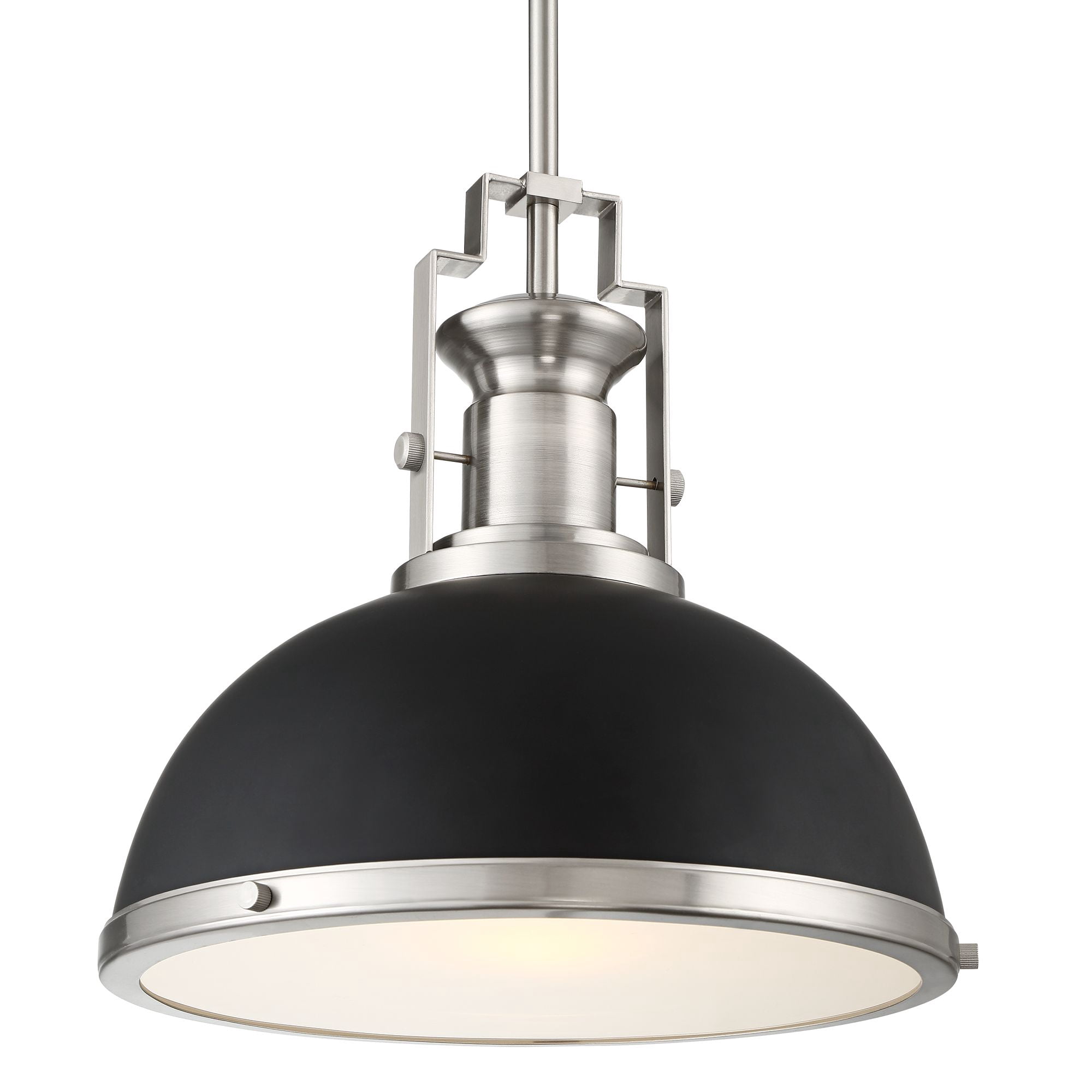 Possini Euro Design Black Brushed Nickel Dome Mini Pendant Light 13" Wide Modern Fixture for Kitchen Island Dining Room