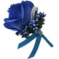 thumbnail image 5 of Artificial Rose Flower Boutonniere Corsage Brooch Pin Handmade Floral Silk Fabric for Grooms Groomsmen Bridal Bridesmaids Prom Party Wedding Decor ,, 5 of 9