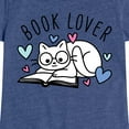 thumbnail image 3 of Instant Message - Book Lover Cat - Toddler And Youth Girls Short Sleeve Graphic T-Shirt, 3 of 6