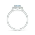 thumbnail image 2 of Angara Natural 1.12 Ct. Aquamarine with Diamond Halo Ring in 14K White Gold for Women (Ring Size: 11.5), 2 of 9