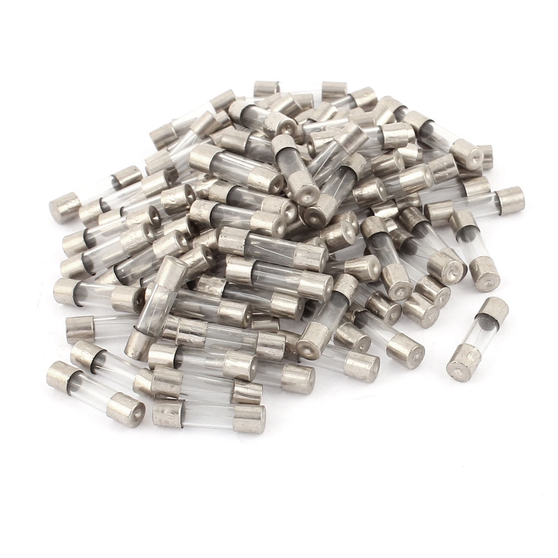 250V 2A 5 x 20mm Transparent Quick Acting Fast Blow Type Glass Tube Fuse 100pcs