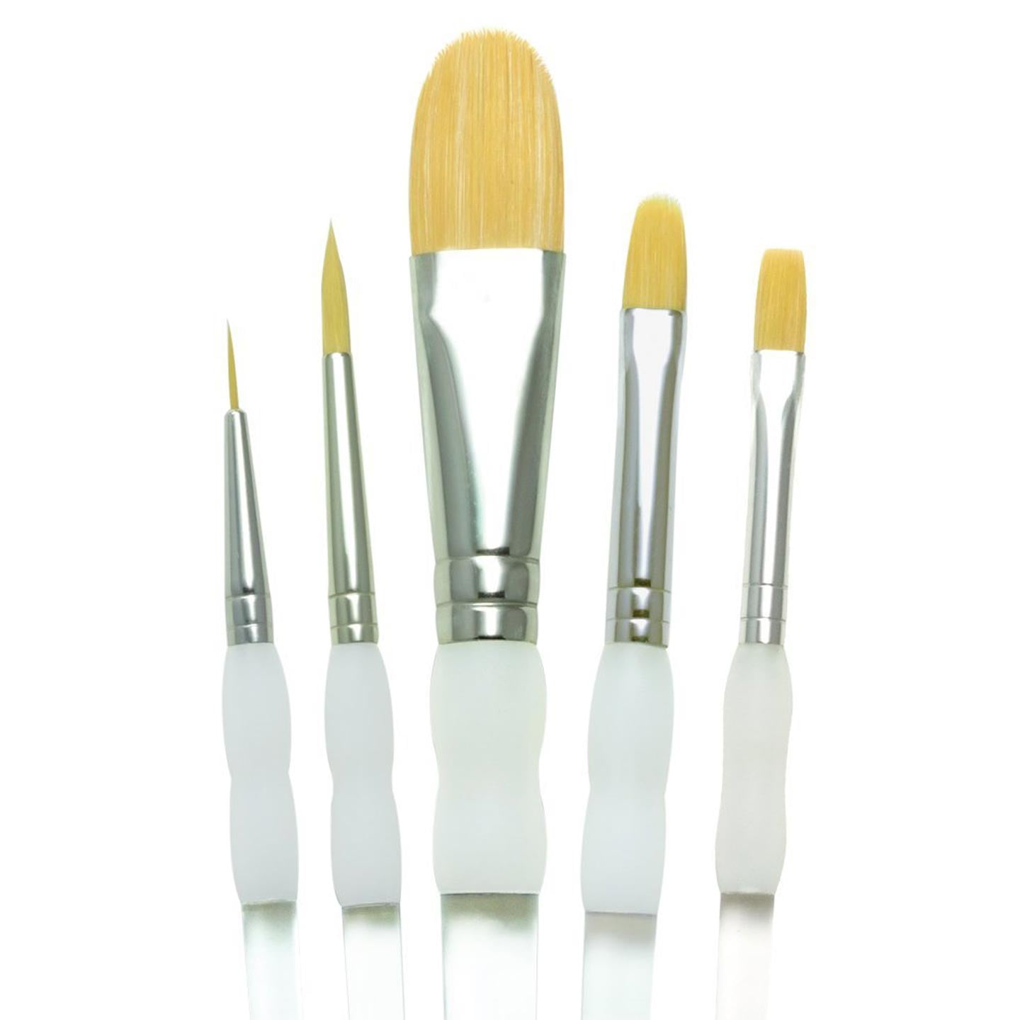 Royal & Langnickel Soft Grip Short Handle 5pc Artist Paint Brush Set