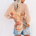 thumbnail image 6 of CYMMPU Fall Fashion Shirts 3/4 Sleeve Flower Printed Round Neck Blouses for Women Dressy Casual Loose Fit Spring Tops Lightweight Basic T-Shirts XL, 6 of 7