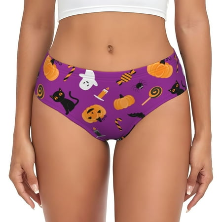 Sikiie Halloween2 Women s High Waisted Cotton Underwear Soft Breathable Panties Stretch Briefs Seamless Ladies Panties-X-Small